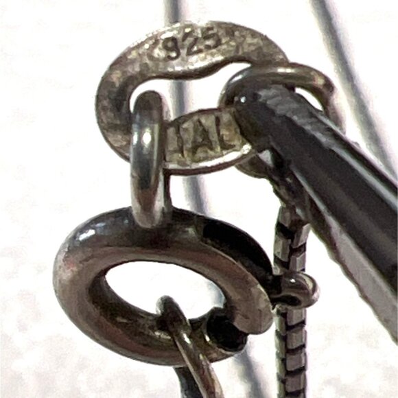 Jerusalem Silver Crusaders Five Cross Pendant Necklace 925 Box Chain 18" Vintage - Picture 3 of 6